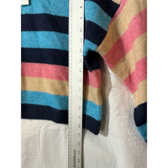 NWT Topshop Women's Knitted Crew Neck Striped Pullover Sweater Multicolor Sz S - Picture 6 of 9